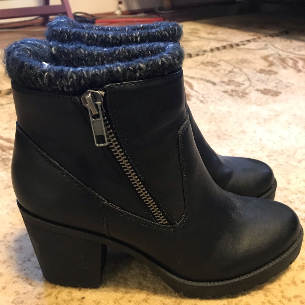 Black 3 inch Heeled Boots - Nine West